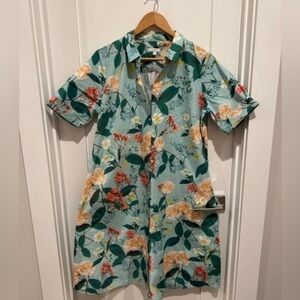 POETRY flower PRINTED DRESS EcoVero™ viscose & linen size 16 coquette boho